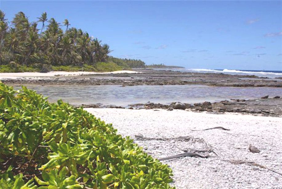Beach scene at Tokelau Island
