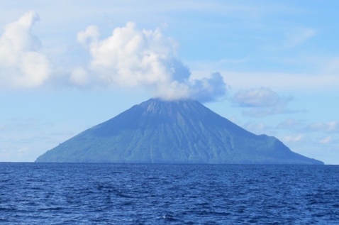 The island of Tinakula erupts smoke frequently